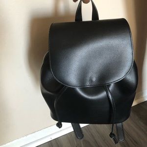 Black Vegan Leather Backpack